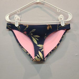 Triangl Bikini Bottom Swim Womens Large Blue Floral Neoprene